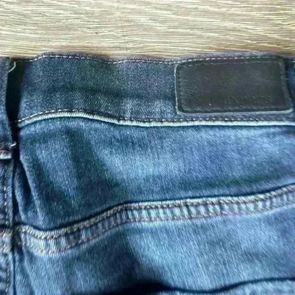 Express High Rise Bell Flare Jeans Size 4R Blue Dark Wash Denim #90094 - Picture 9 of 9